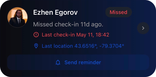 Missed check-in